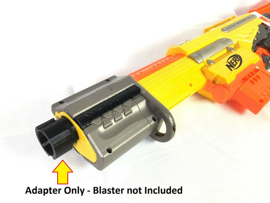 Extended Barrel Muzzle Brake Plate Adapter ONLY For Nerf Alpha Trooper Any Color