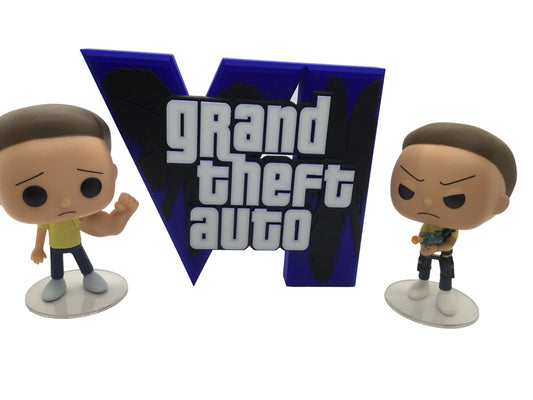 GTA 6 FAN ART Display Sign Stand Gamers GTA6 Collectibles video game - Gamer