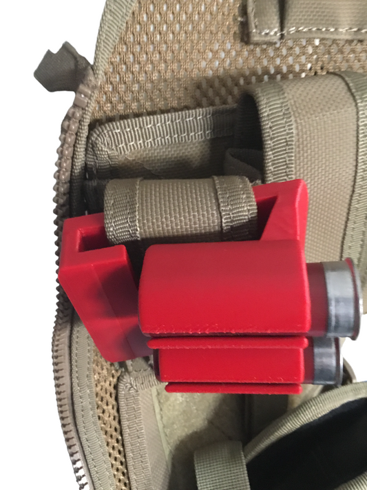 2 Shell Tactical Shotgun 12 Gauge Shell Ammo Holder with Vest / Belt Clip 12 Ga.