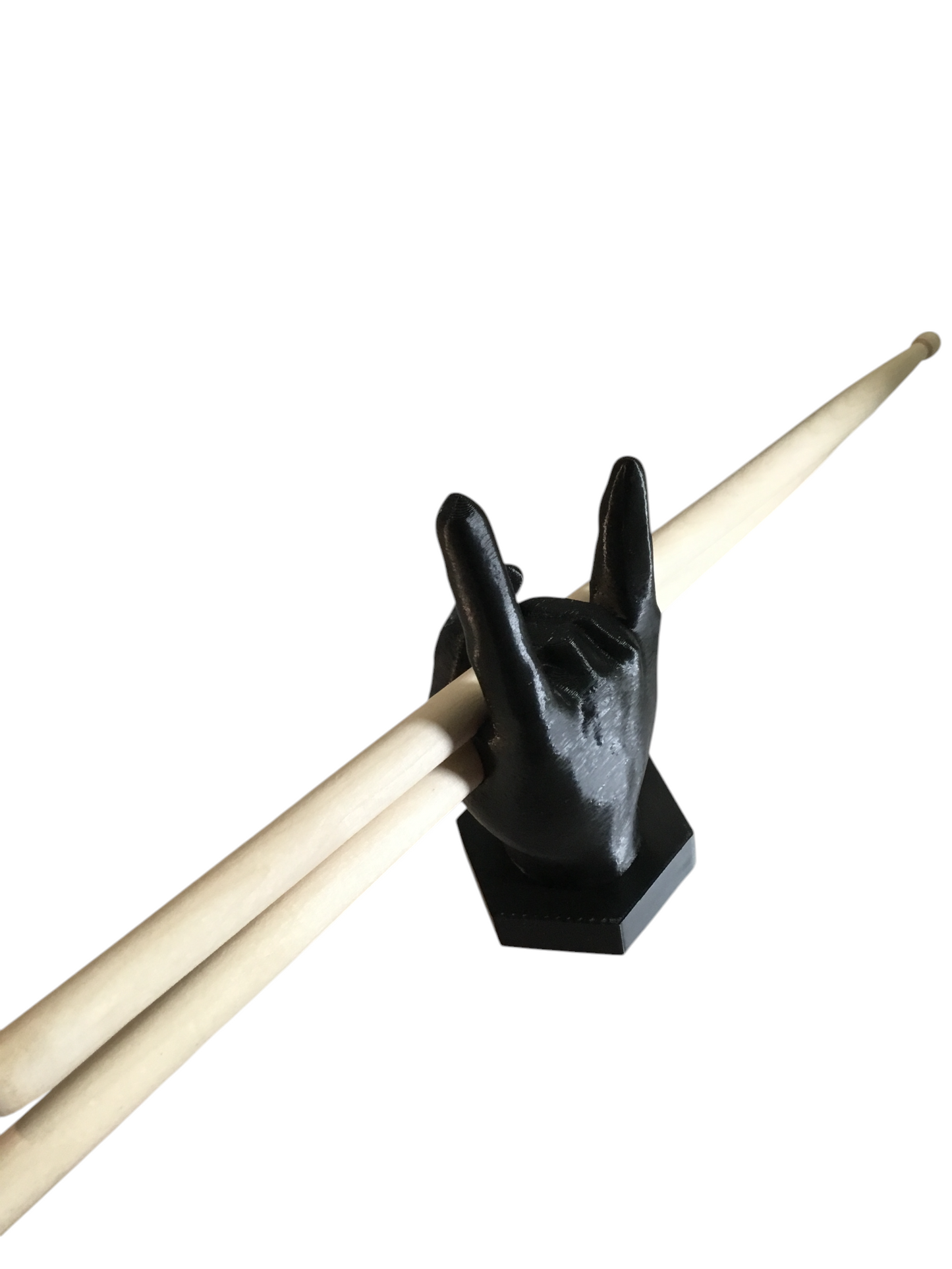 Rock-On Drumstick Holder Stand Display -Any Color SSWI, Heavy Metal Hand Gesture
