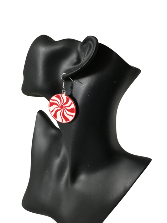 The White Stripes Jack White Peppermint Swirl Earrings 925 Sterling Silver Hooks