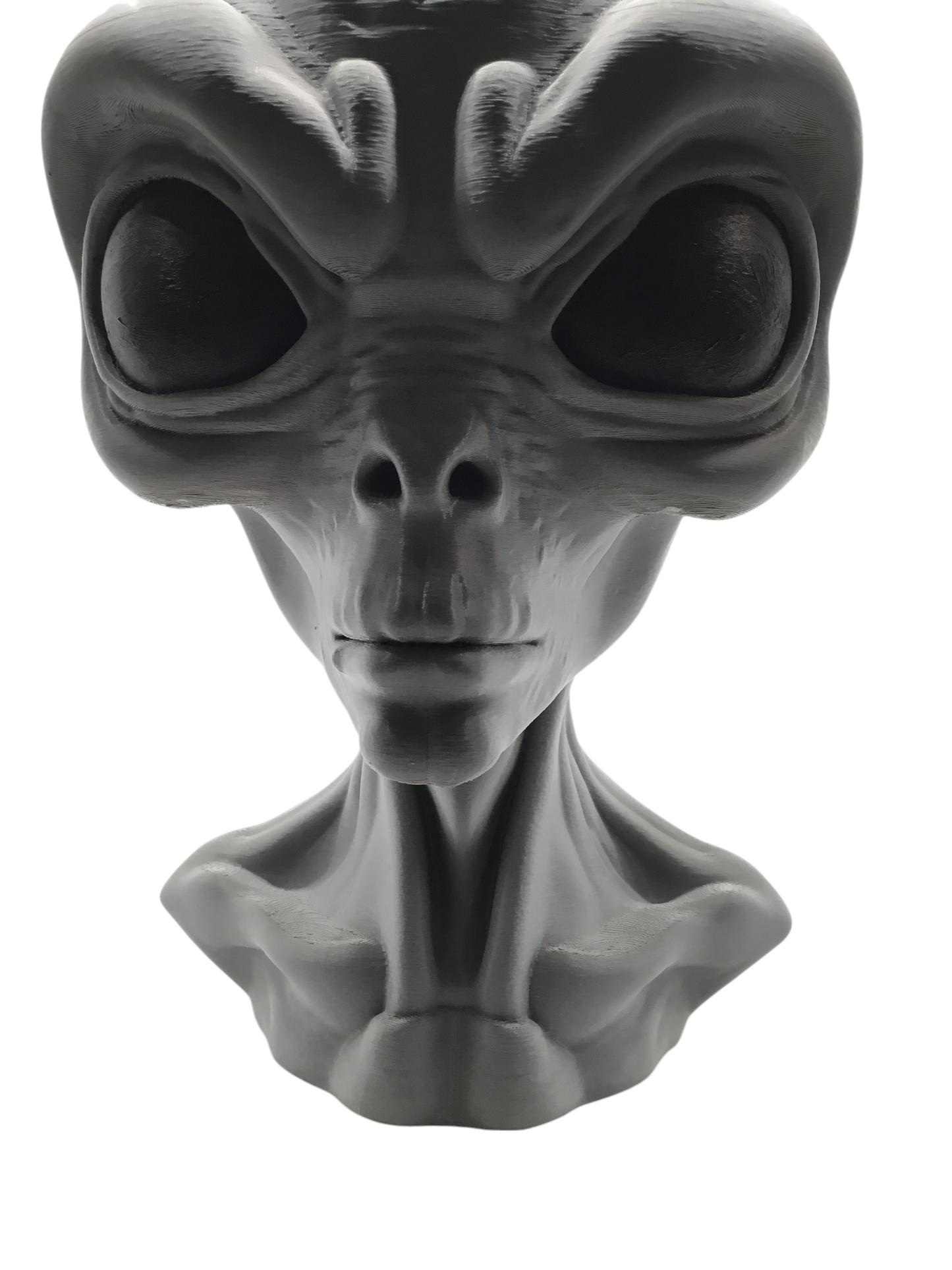 Large Alien Bust Sculpture 12.5" Detailed Grey Martian Head Sci-Fi Decor Statue