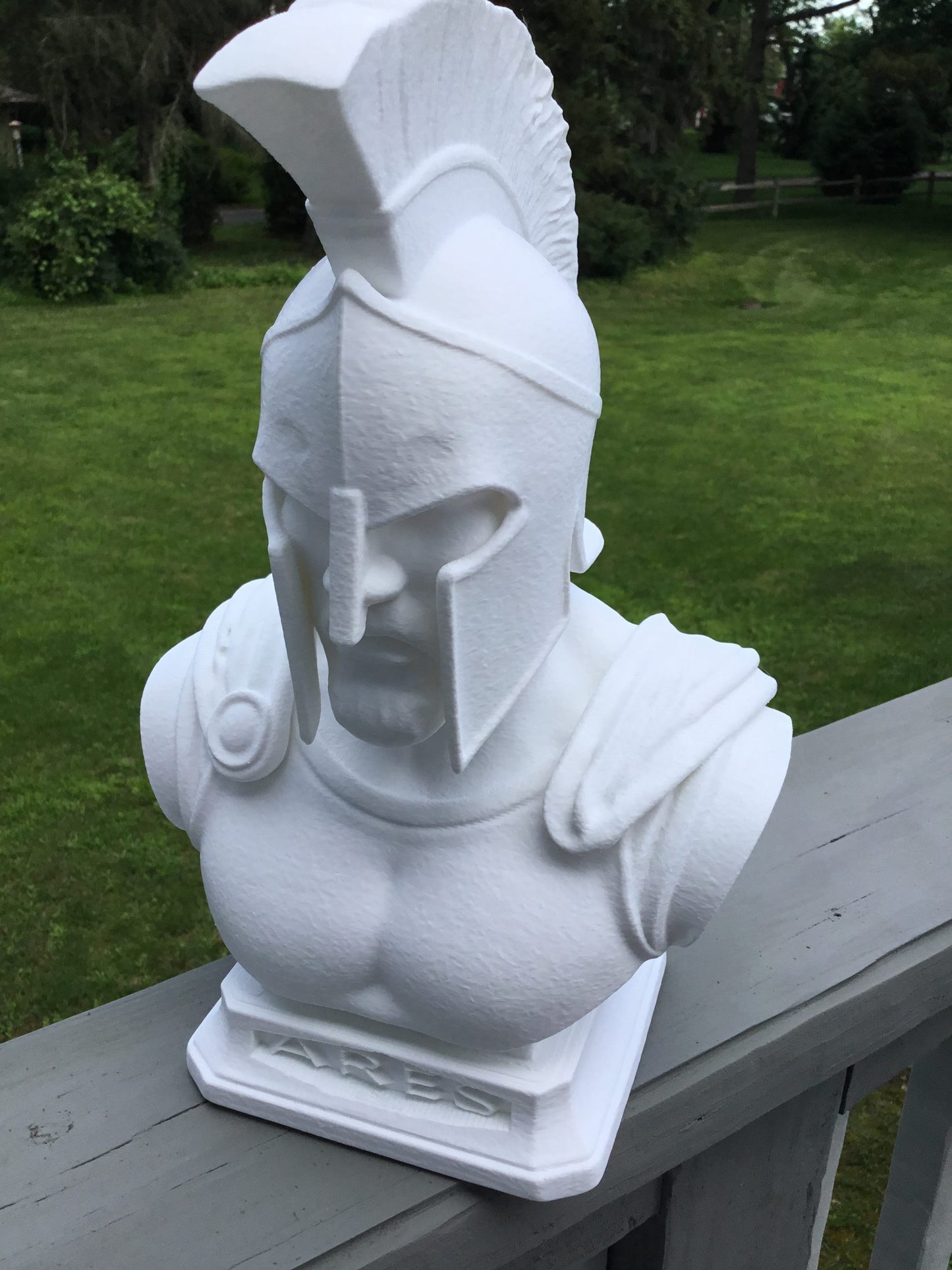 Custom 13" Ares God of War Bust Spartan Helmet Sculpture Greek Mythology Art