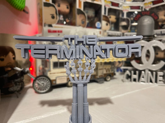 The Terminator With Arm Display Sign Stand