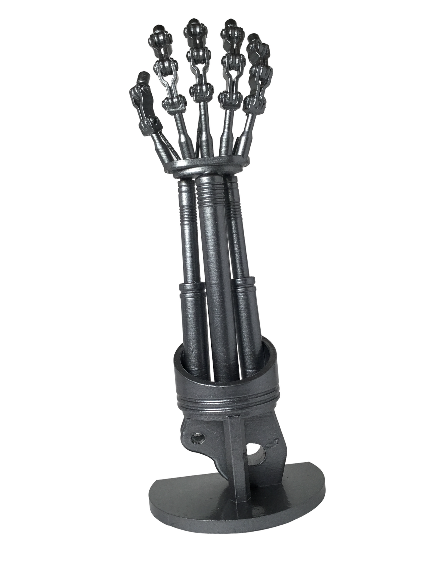 Terminator 2 T-800 Endoskeleton Arm on Stand - Endoarm Cosplay Prop 12 inches