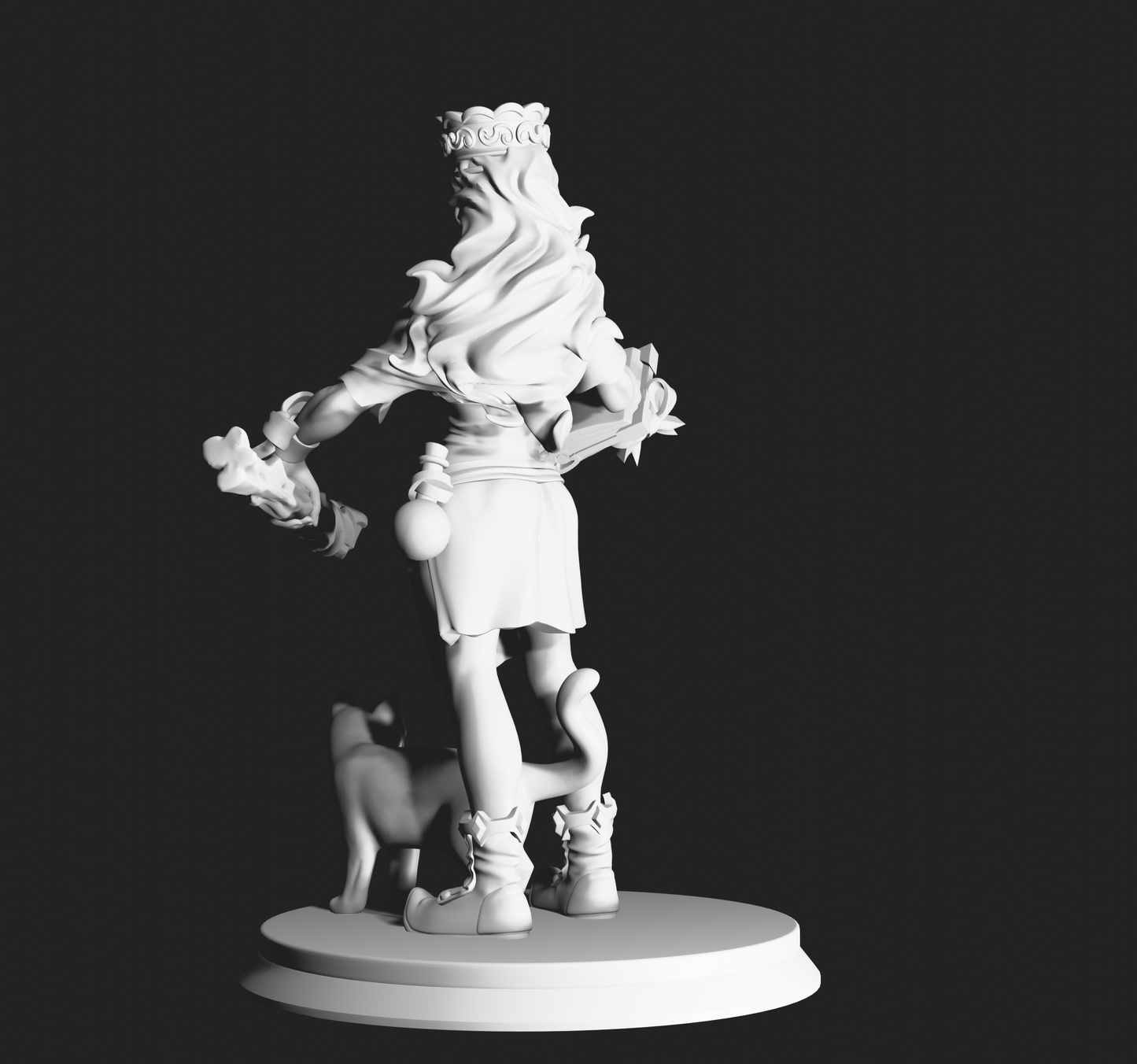 Gigi The Good Witch and Her Cat Shadow | Tabletop | Miniature Figurine | D&D | RPG | Fantasy Gaming