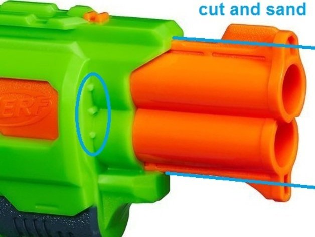 SSWI Modded Nerf DoubleStrike MAGNUM Tactical Barrel - Double Strike Mods