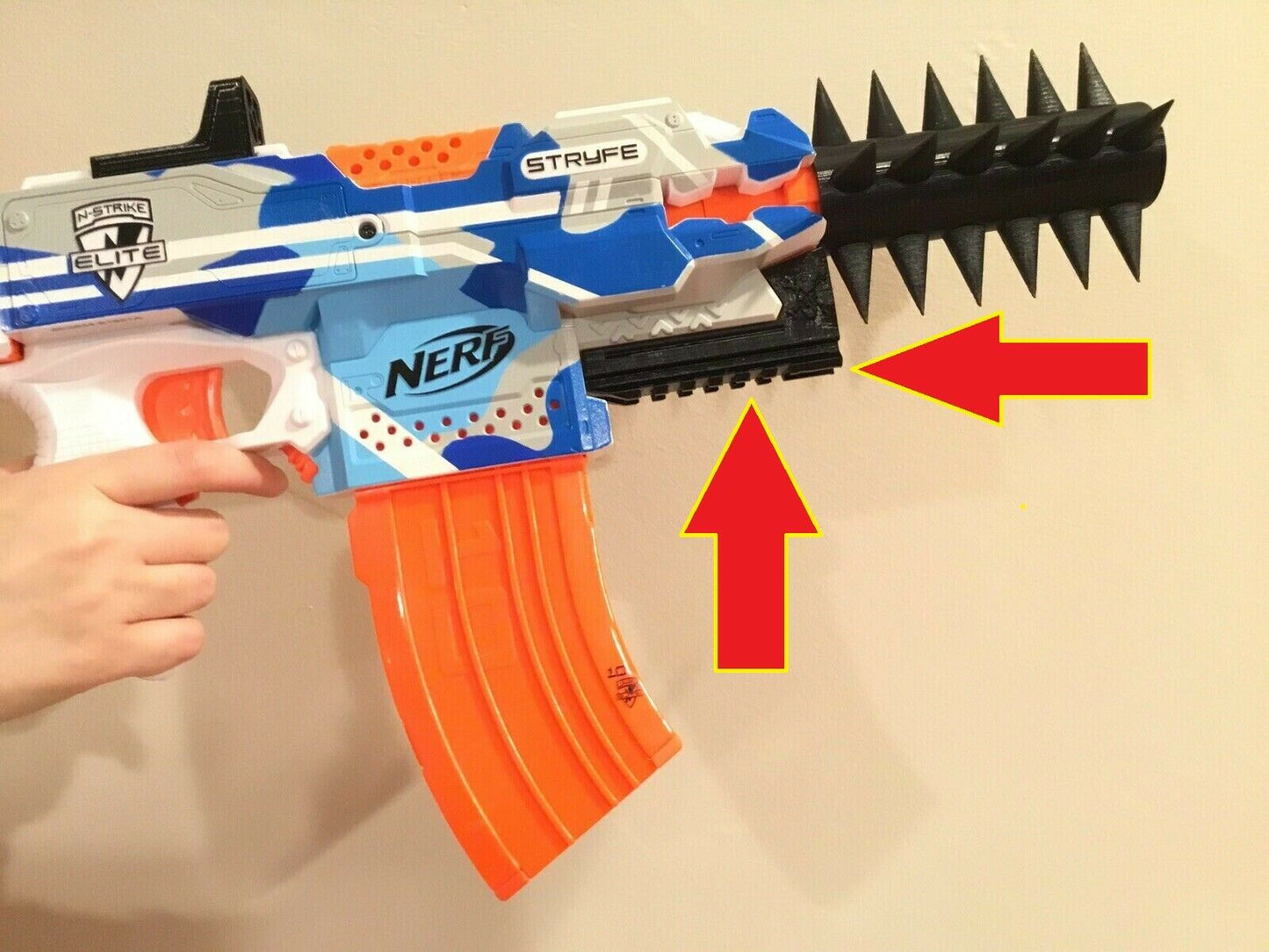 SSWI (Any Color) NERF Compatible Stryfe Lower Picatinny Rail Mod to Nerf Gun