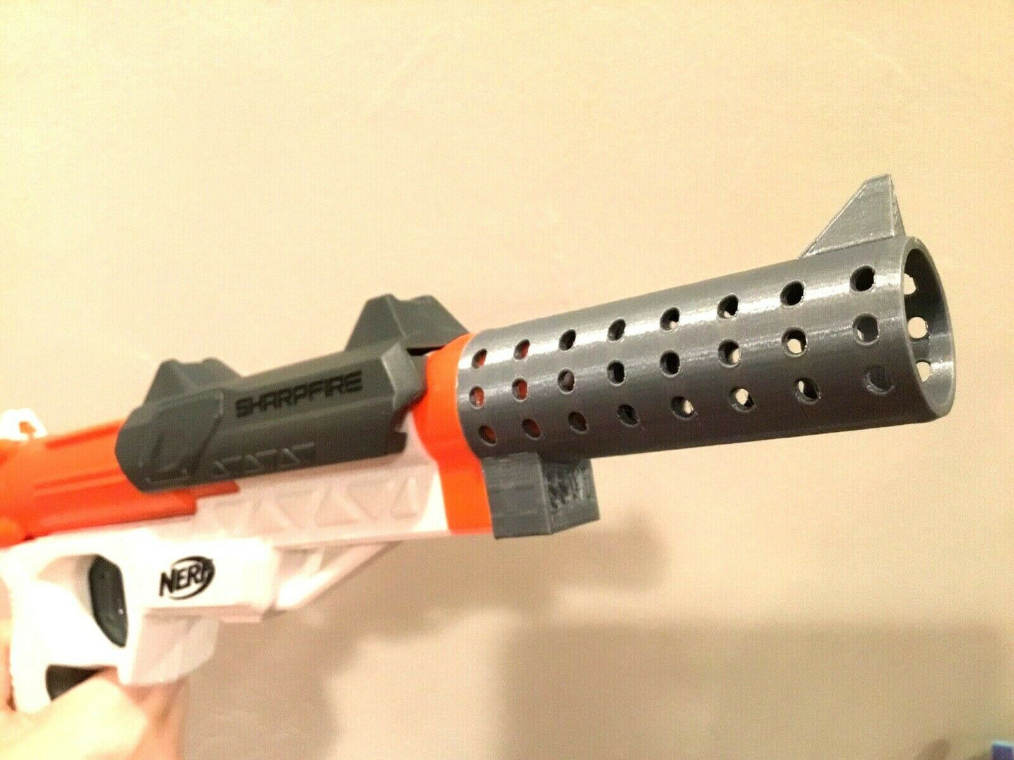Nerf SharpFire Barrel Suppressor Attachment Extension Mod - Easy Slide On