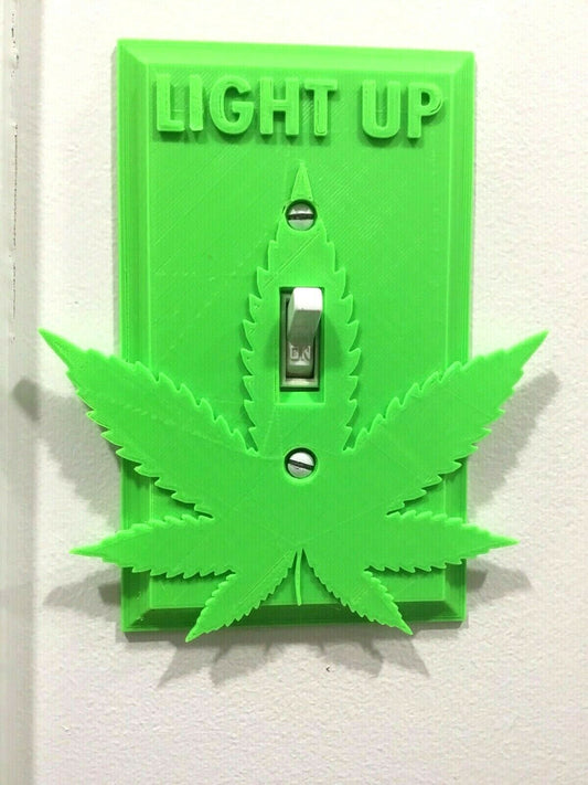 Marijuana Weed Pot Light-Up Light Switch Outlet Cover Plate Face - 420 Cannabis