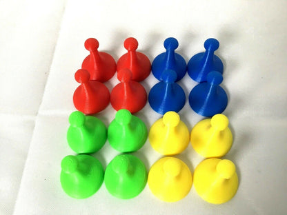 Sorry Board Game Replacement Pieces Parts Pawns Movers 16 Red Green Blue Yellow