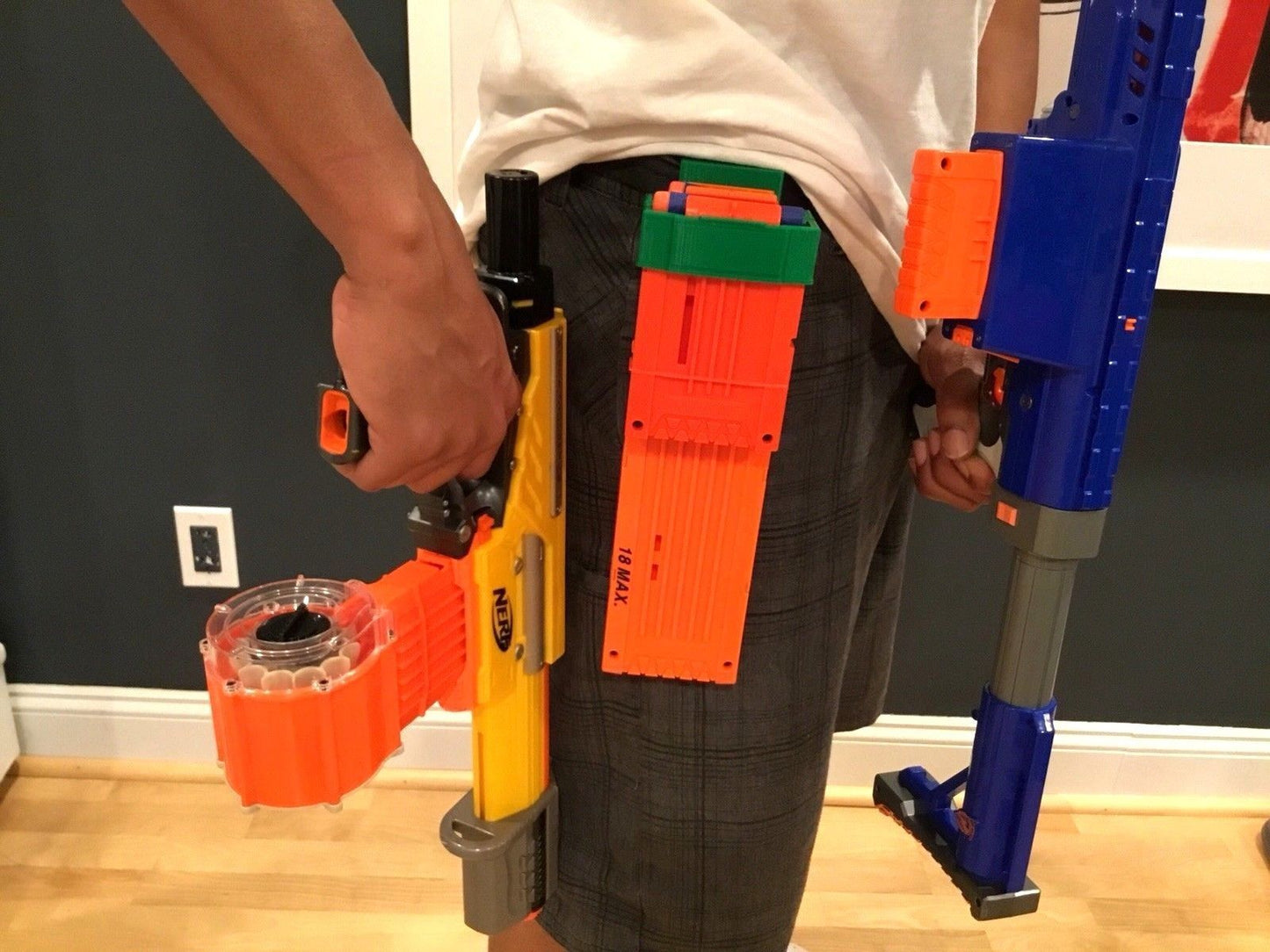 Double Magazine Clip Holder With Belt Loop for Nerf and Worker Mod Magazine Clip