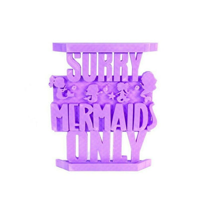 SSWI Girls Sorry Mermaids Only Door /Wall Sign Display Stand Mermaid Decoration