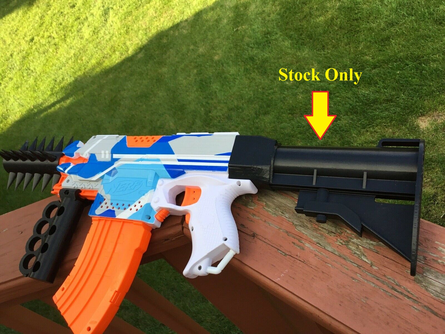 SSWI Nerf Compatible Mod Large AR Shoulder Buttstock Stock - Any Color - Snap On