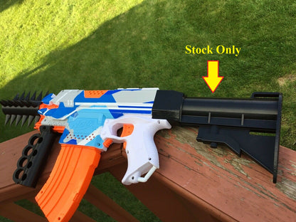 SSWI Nerf Compatible Mod Large AR Shoulder Buttstock Stock - Any Color - Snap On