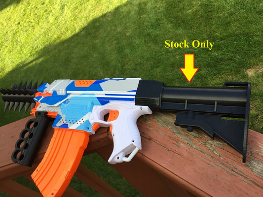 SSWI Nerf Compatible Mod Large AR Shoulder Buttstock Stock - Any Color - Snap On