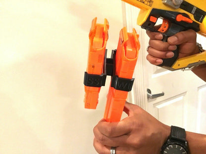 SSWI Nerf Gun Dual Magazine / Clip Holder for Dart Clips Holds 2 Mags Any COLOR