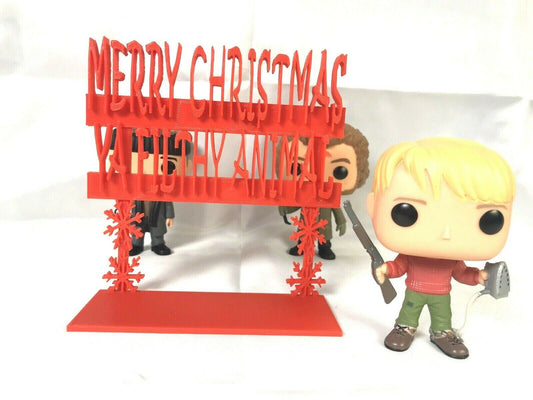Merry Christmas Ya Filthy Animal Display Sign Stand POP Wobblers Collectibles