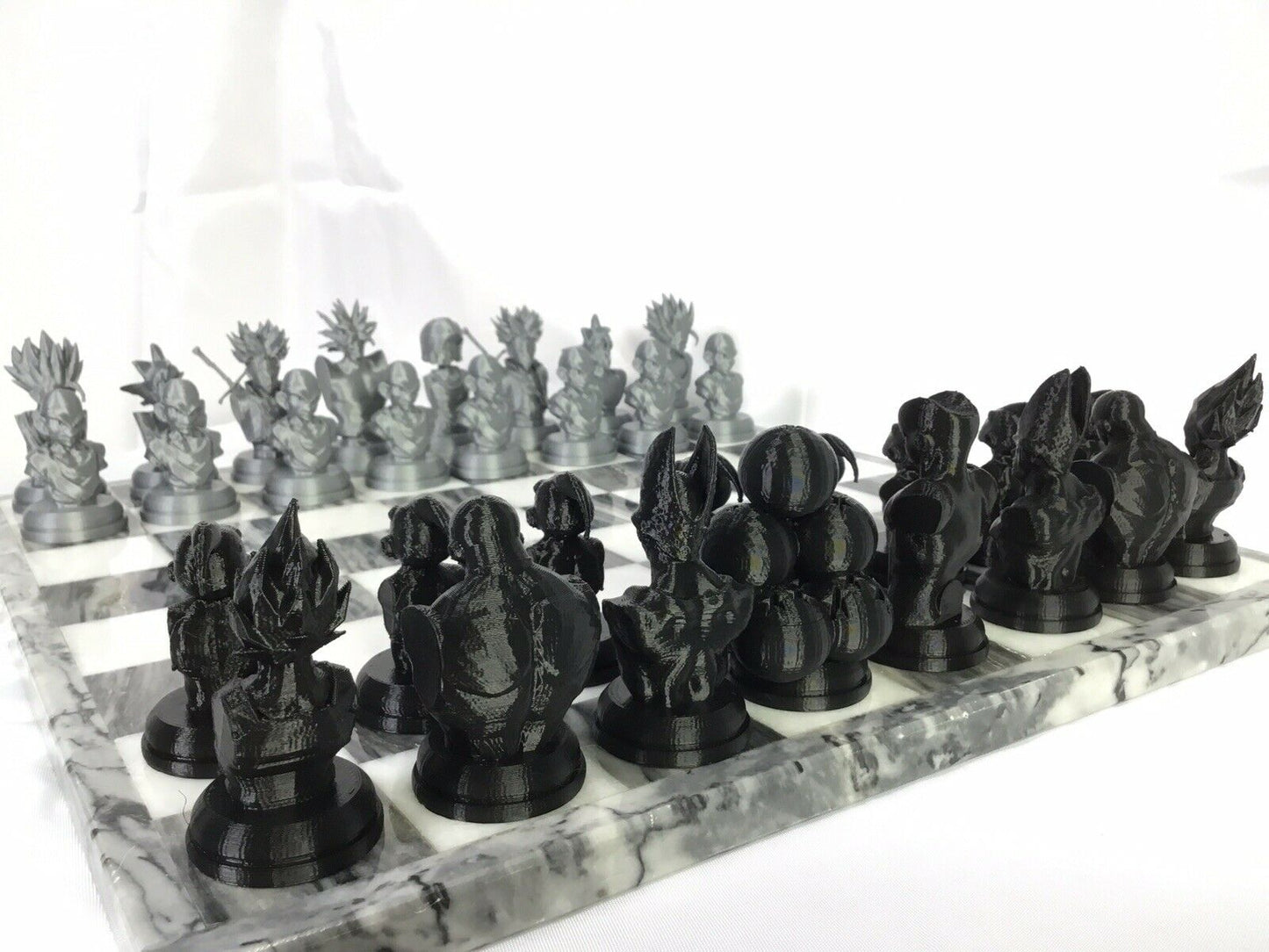 Dragon Ball Z FAN ART Chess Set Goku, Broly, Vegeta Gohan Krillin DragonBall DBZ