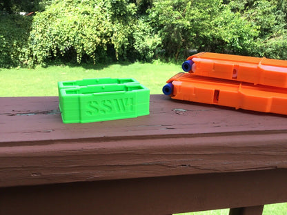 SSWI MAGAZINE MOD DUAL 2 CLIP HOLDER For NERF TACTICAL RAIL Custom Attachment