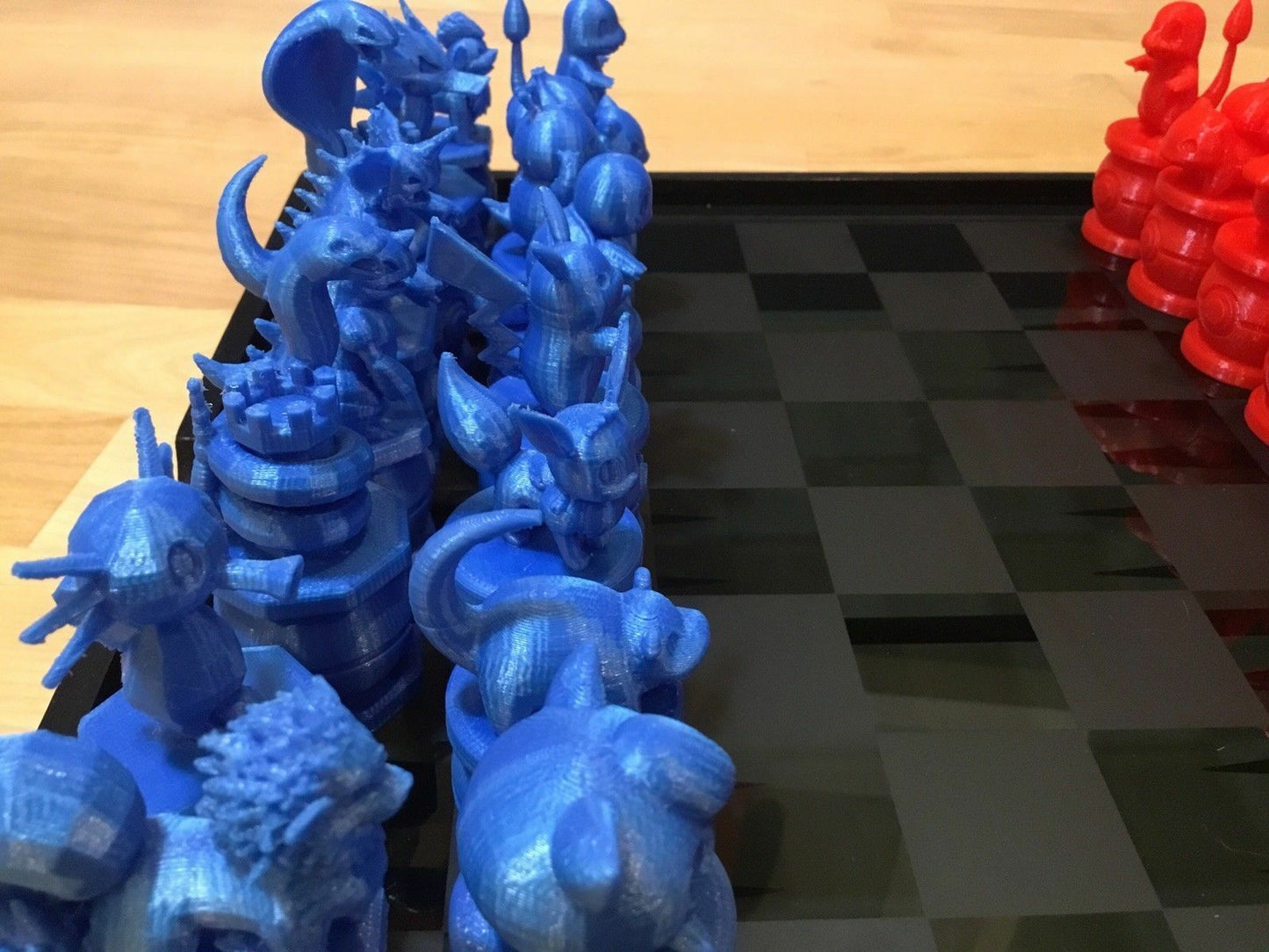 Pokemon Chess Set Squirtle, Pikachu, Mew, Charmander, Pokeball, Bulbasaur Ver 2.