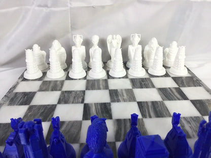 Doctor Who (FAN ART) Chess Set Tardis, Cyberman, Dalek, Weeping Angels, Dr Who