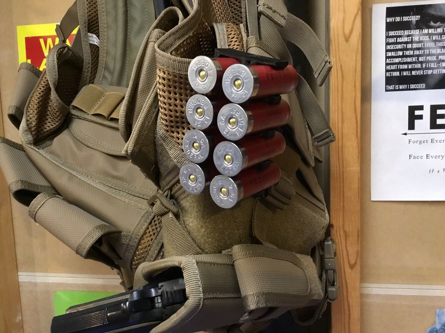 8 Shell Tactical Shotgun 12 Gauge Shell Ammo Holder with Vest / Belt Clip 12 Ga.