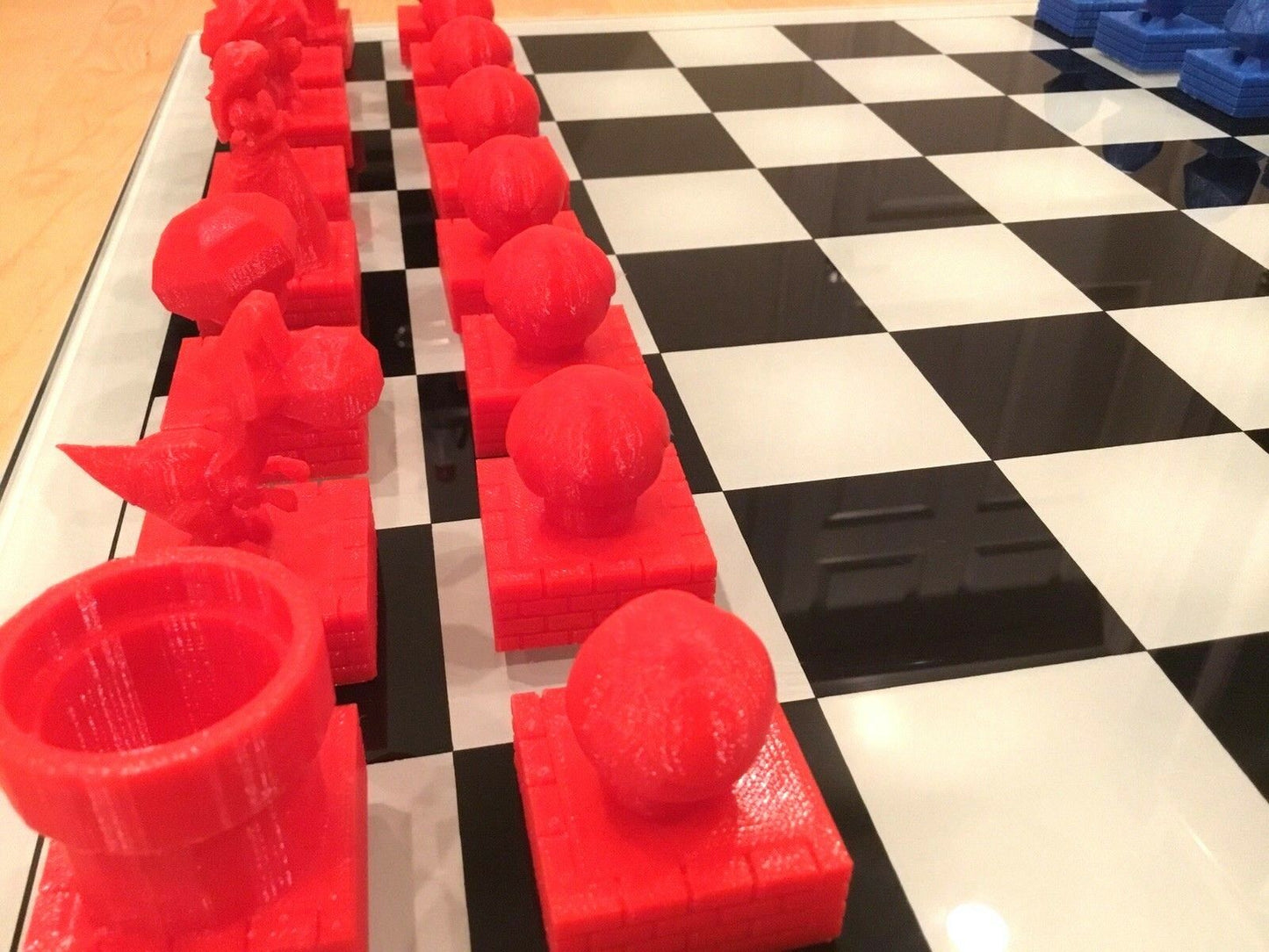 Large Custom Super Mario 64 Chess - Mario Peach Bowser Yoshi Goomba Birdo Toad