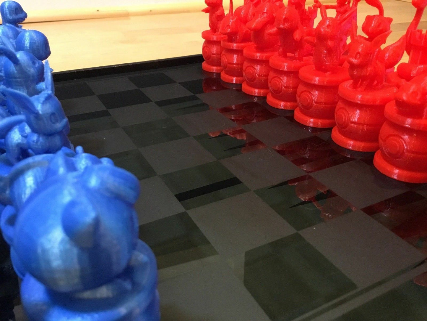 Pokemon Chess Set Squirtle, Pikachu, Mew, Charmander, Pokeball, Bulbasaur Ver 2.