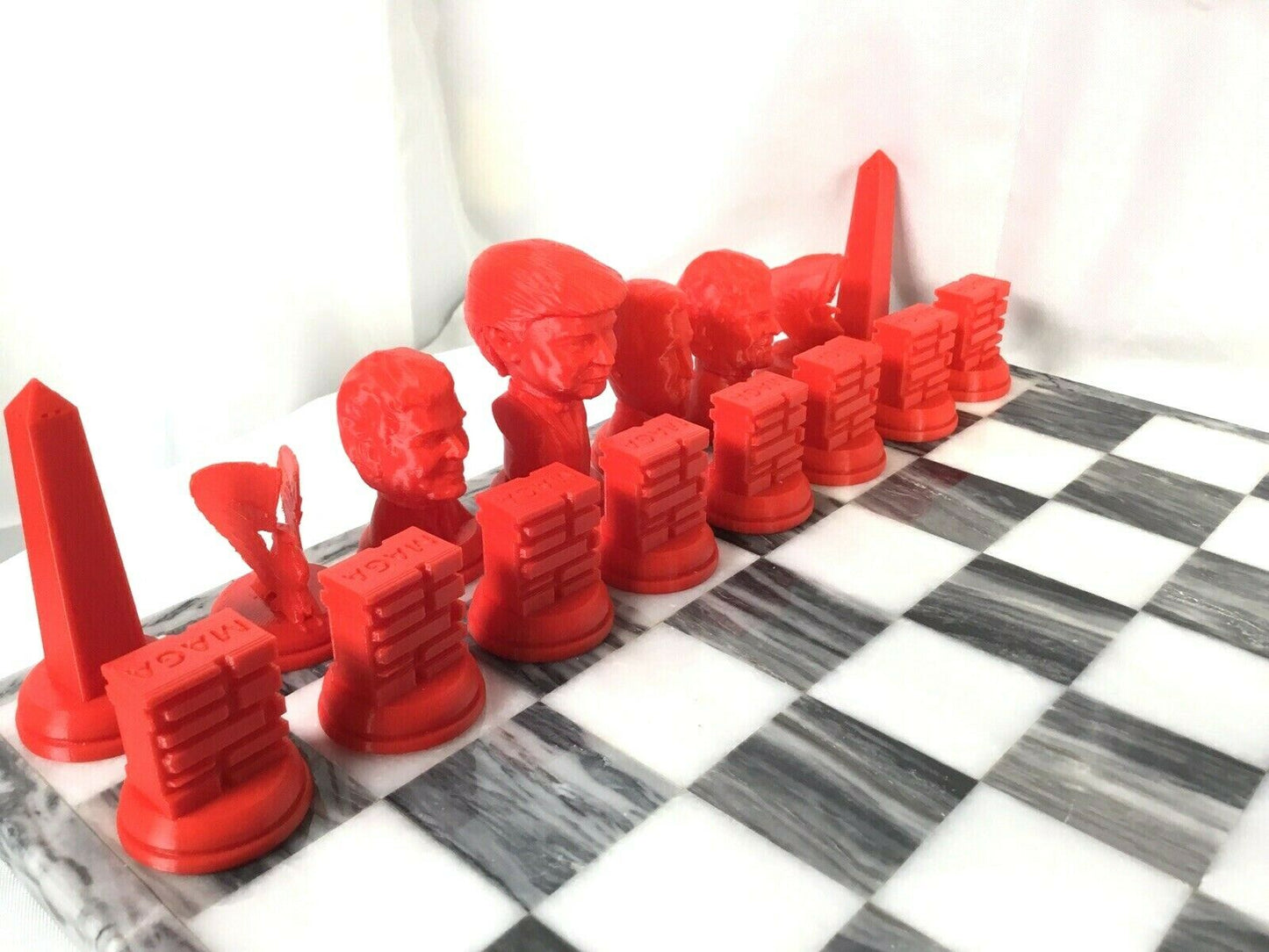 Political Chess Chess Set - Democrats vs Republicans - President, MAGA - OBAMA