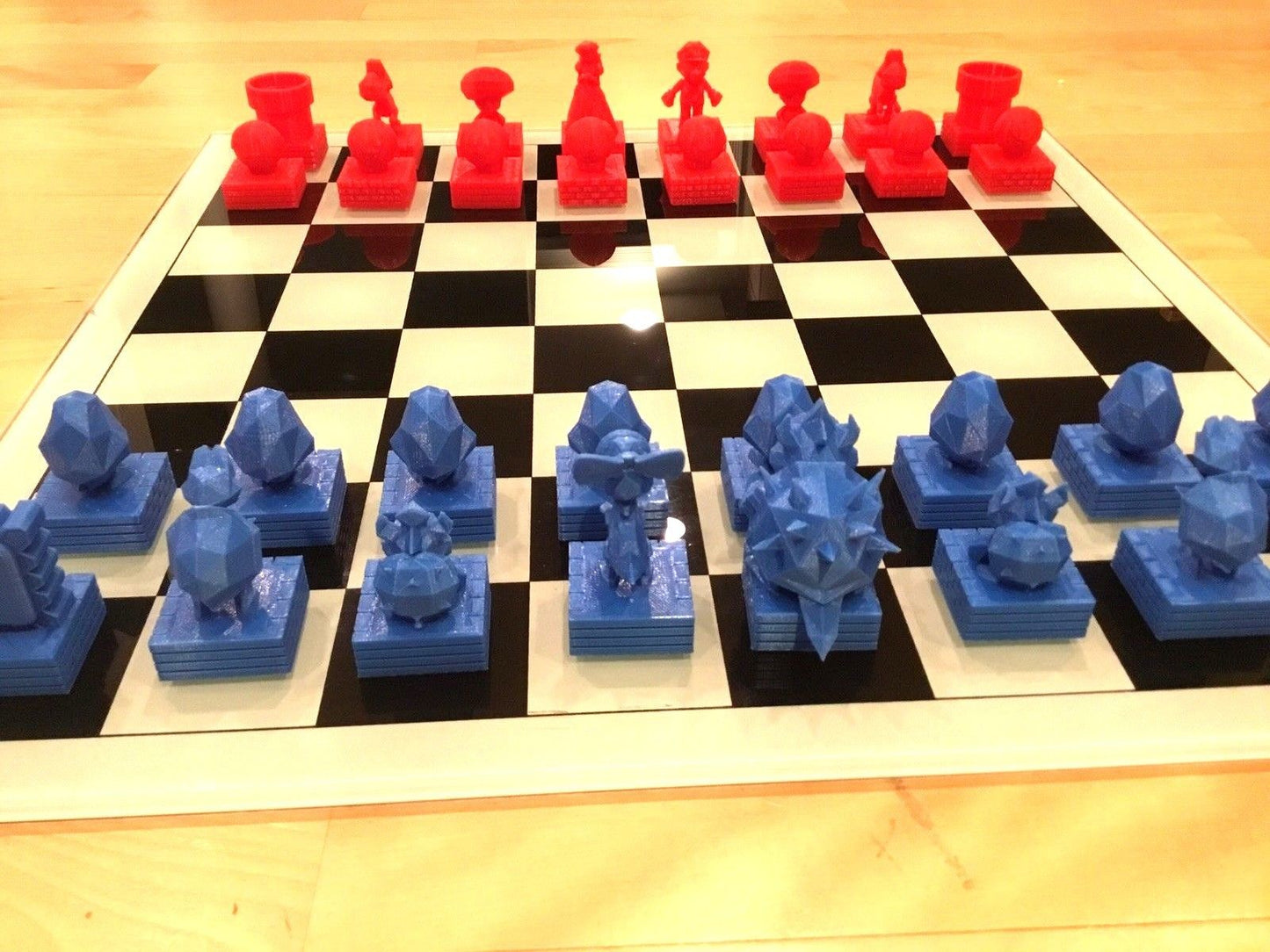 Large Custom Super Mario 64 Chess - Mario Peach Bowser Yoshi Goomba Birdo Toad