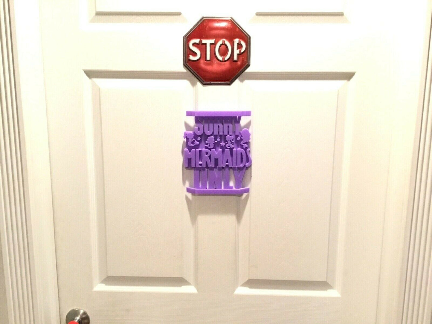 SSWI Girls Sorry Mermaids Only Door /Wall Sign Display Stand Mermaid Decoration