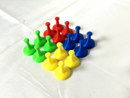 Sorry Board Game Replacement Pieces Parts Pawns Movers 16 Red Green Blue Yellow