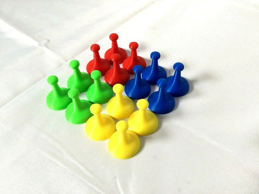 Sorry Board Game Replacement Pieces Parts Pawns Movers 16 Red Green Blue Yellow