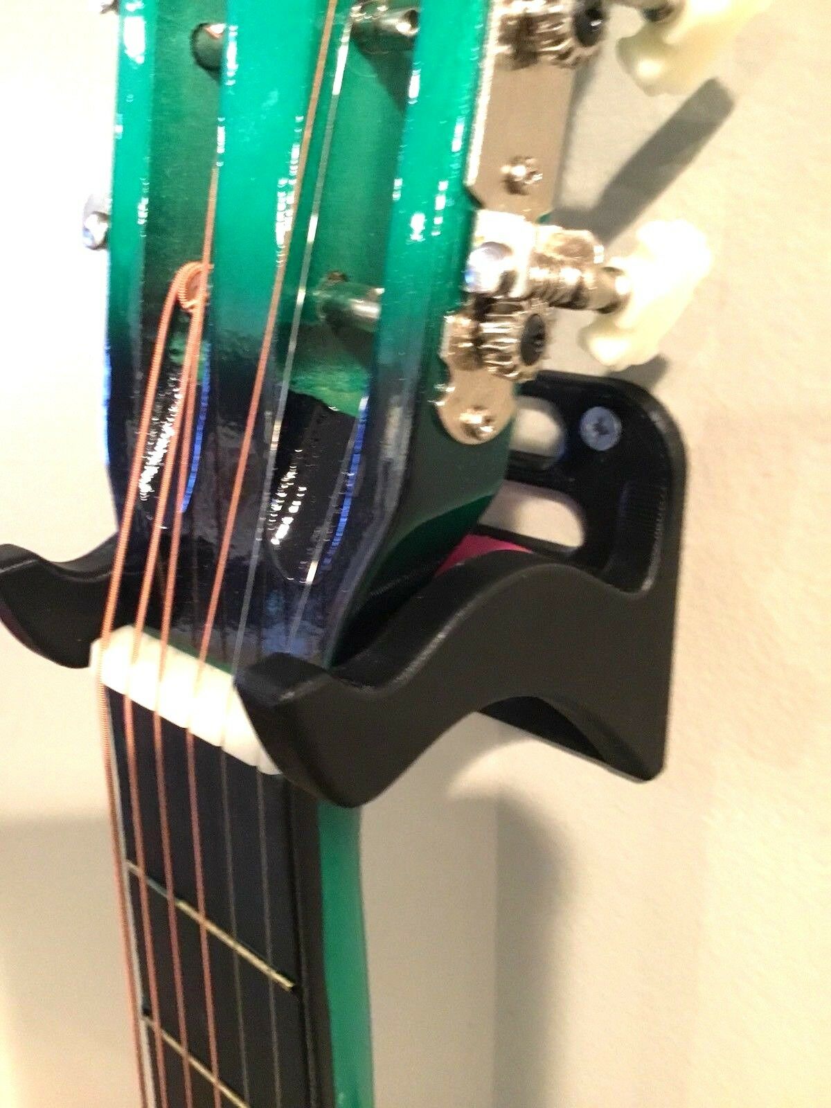 New Guitar / Bass Wall Display Hanger Mount Holder Bracket & Guitar Pick Shelf