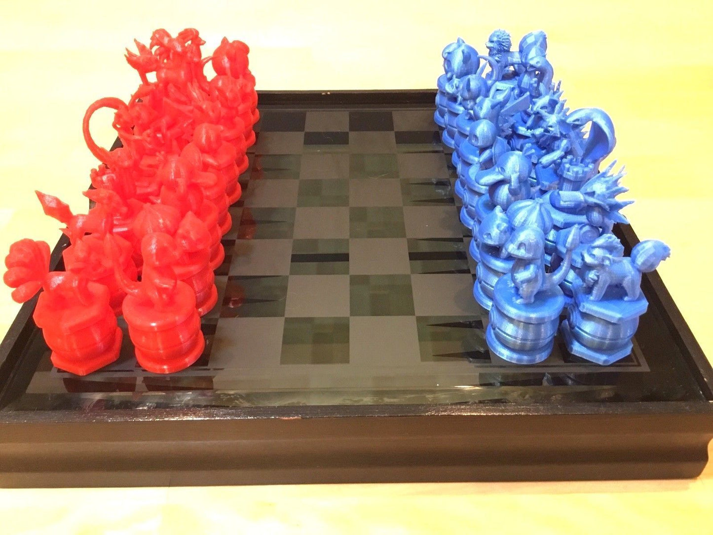 Pokemon Chess Set Squirtle, Pikachu, Mew, Charmander, Pokeball, Bulbasaur Ver 2.