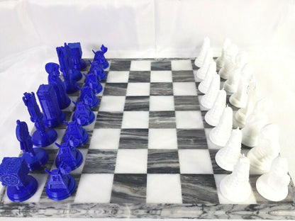 Doctor Who (FAN ART) Chess Set Tardis, Cyberman, Dalek, Weeping Angels, Dr Who