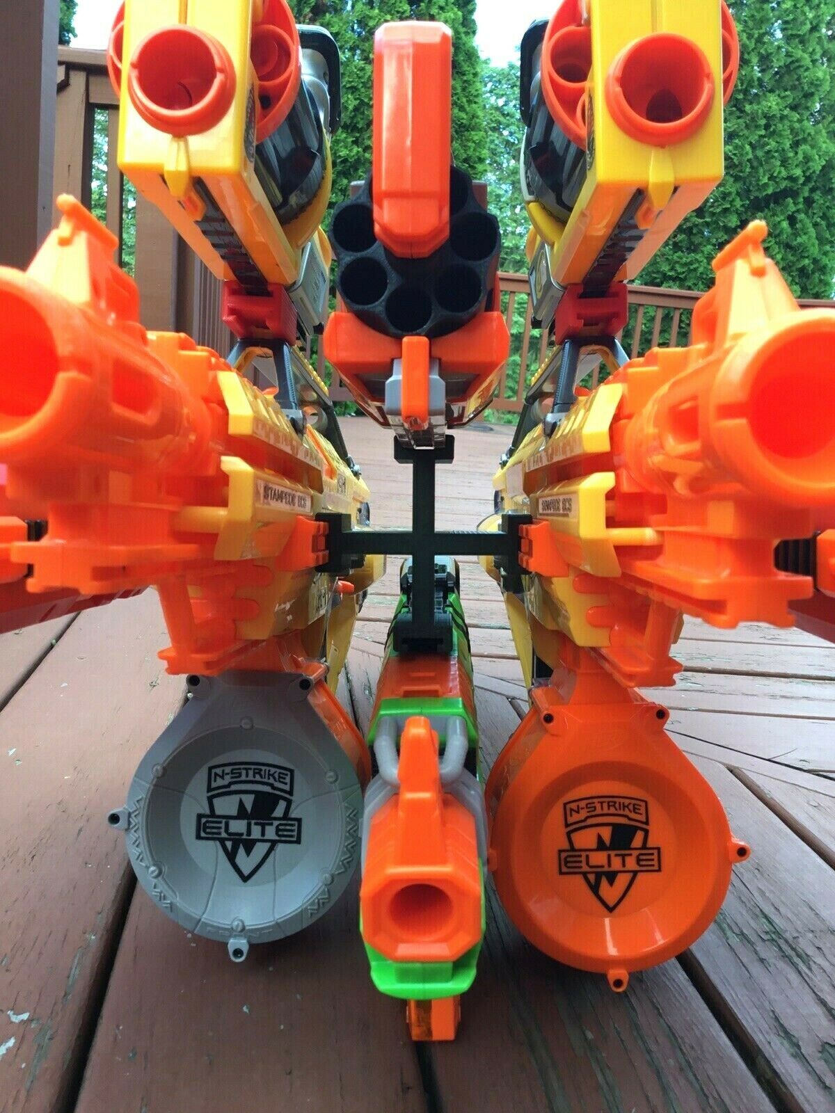 Nerf Compatible SSWI QUAD Tactical Rail Connector Joiner 4 Guns Side by Side