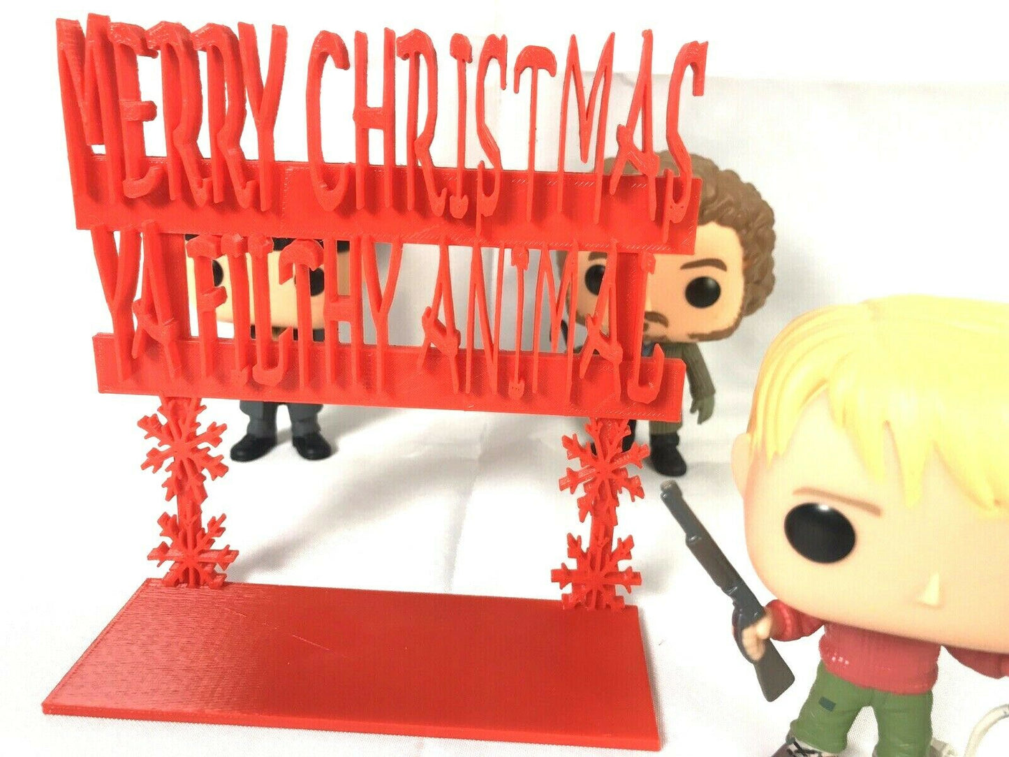 Merry Christmas Ya Filthy Animal Display Sign Stand POP Wobblers Collectibles