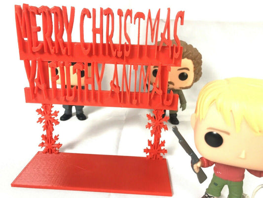 Merry Christmas Ya Filthy Animal Display Sign Stand POP Wobblers Collectibles