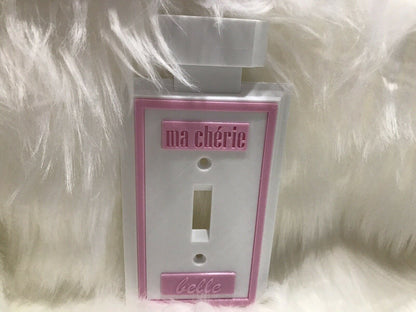 Ma Cherie Belle Perfume Light Switch Plate for the Makeup Room / Girl Cave