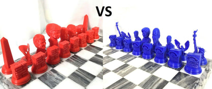 Political Chess Chess Set - Democrats vs Republicans - President, MAGA - OBAMA