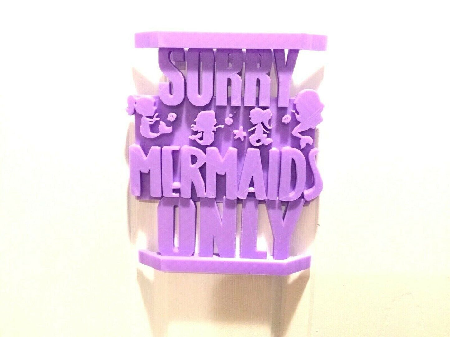 SSWI Girls Sorry Mermaids Only Door /Wall Sign Display Stand Mermaid Decoration