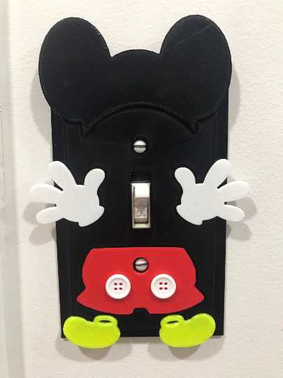 Mickey Mouse Fan Art Custom Light Switch Cover Plate Perfect Gift