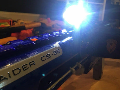 Nerf Compatible Flashlight Rail Mount Unit and LED Flash Light (Combo) Any COLOR