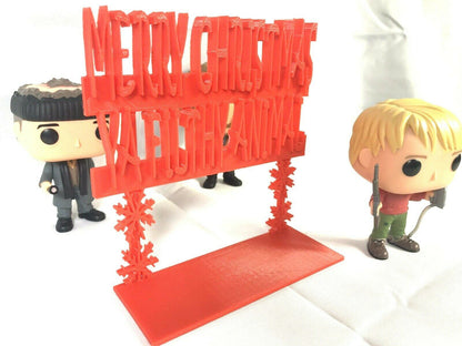 Merry Christmas Ya Filthy Animal Display Sign Stand POP Wobblers Collectibles