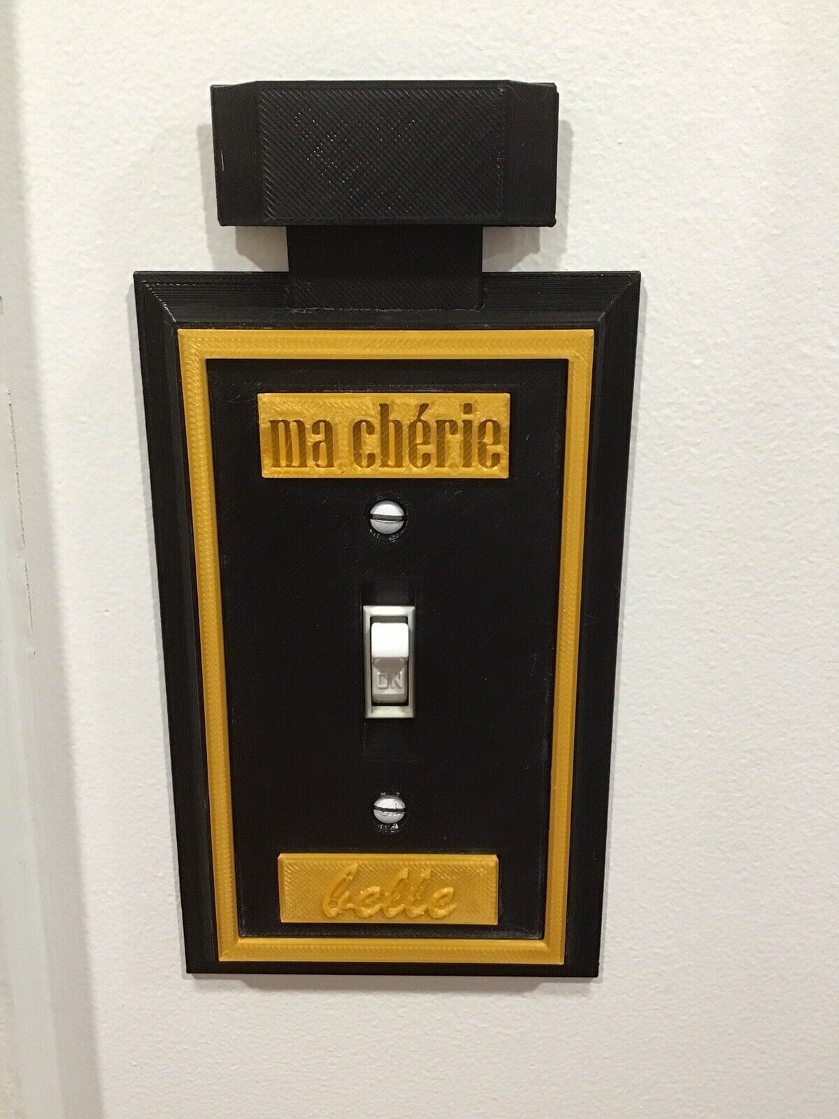 Ma Cherie Belle Perfume Light Switch Plate for the Makeup Room / Girl Cave