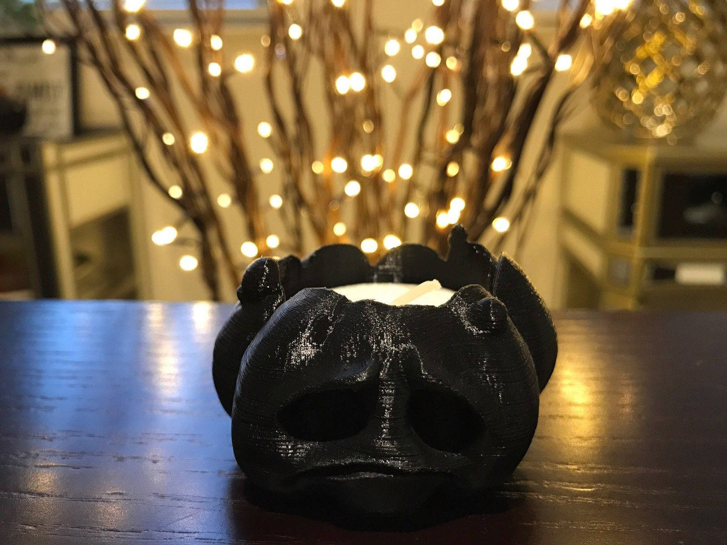 Scary Halloween Tea Candle Pumpkins - Candles Includes, Mad, Sad & Happy