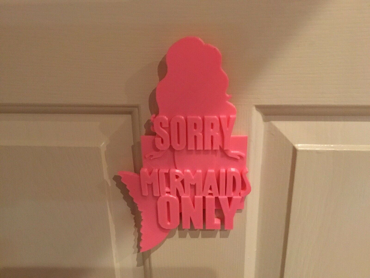 SSWI Girls Sorry Mermaids Only Door / Wall Sign Display - Mermaid Decoration