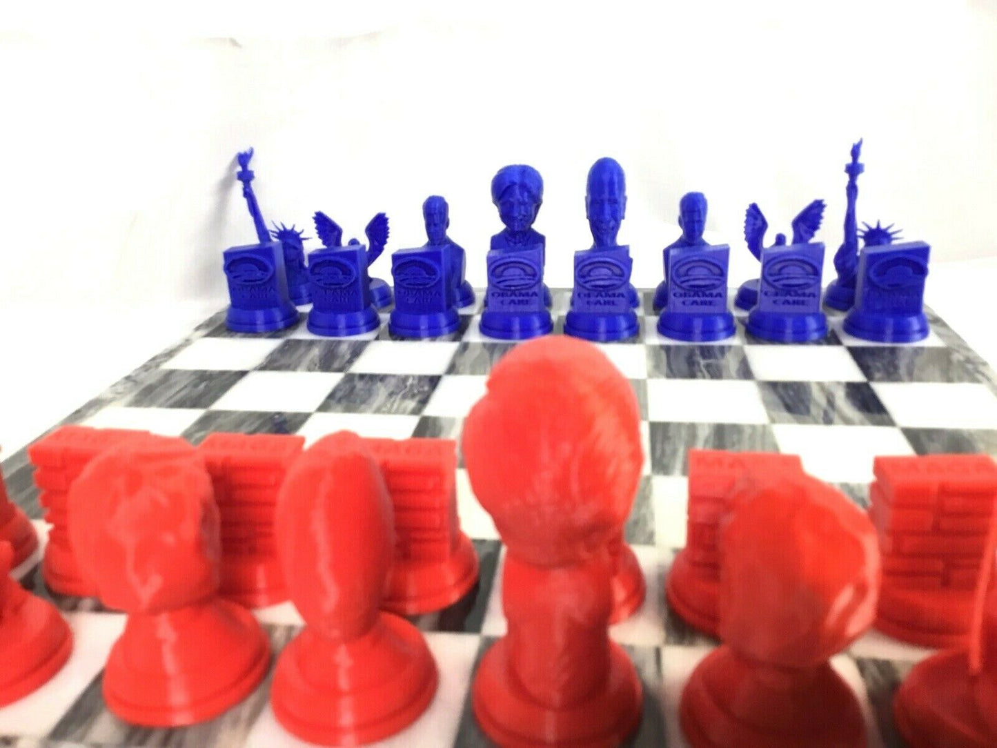 Political Chess Chess Set - Democrats vs Republicans - President, MAGA - OBAMA
